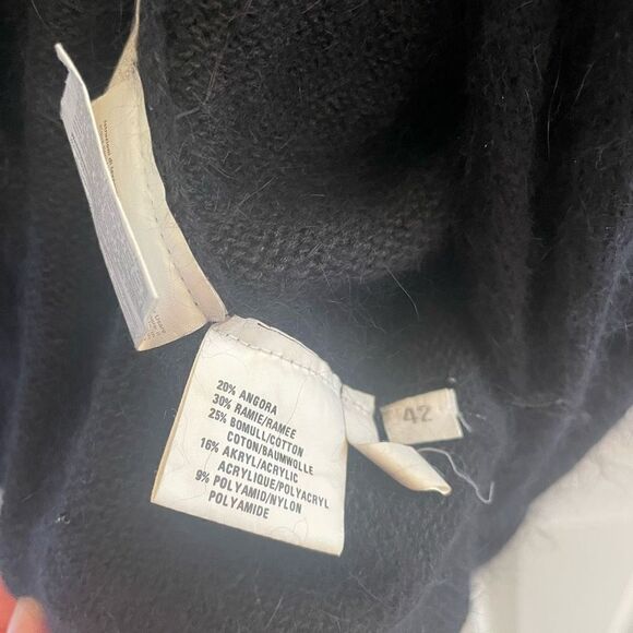 Vintage Malina Wong Black Beaded Wrap Sweater Angora Women’s German Sz 42 US 10 - Picture 4 of 5